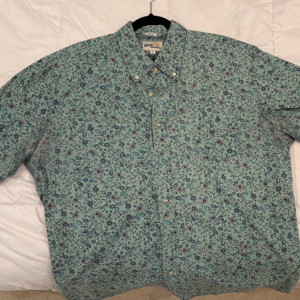 Reyn Spooner Teal Floral Shirt